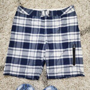 Nike Sportswear Blue Plaid Shorts Size 34